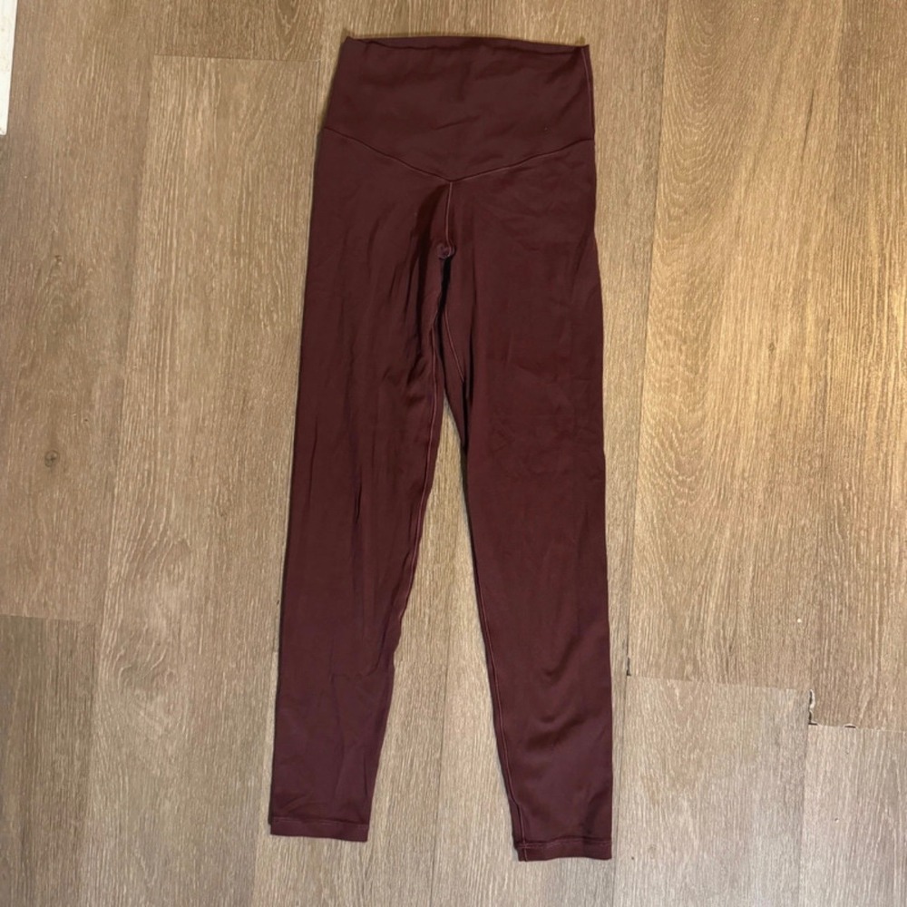 Aerie Leggings Womens S Burgundy OFFLINE Real Me High Waisted V-Seam Active